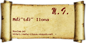 Máté Ilona névjegykártya